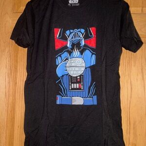 Disney Men's Star Wars Vader Death Star Coffee Cup T-Shirt small